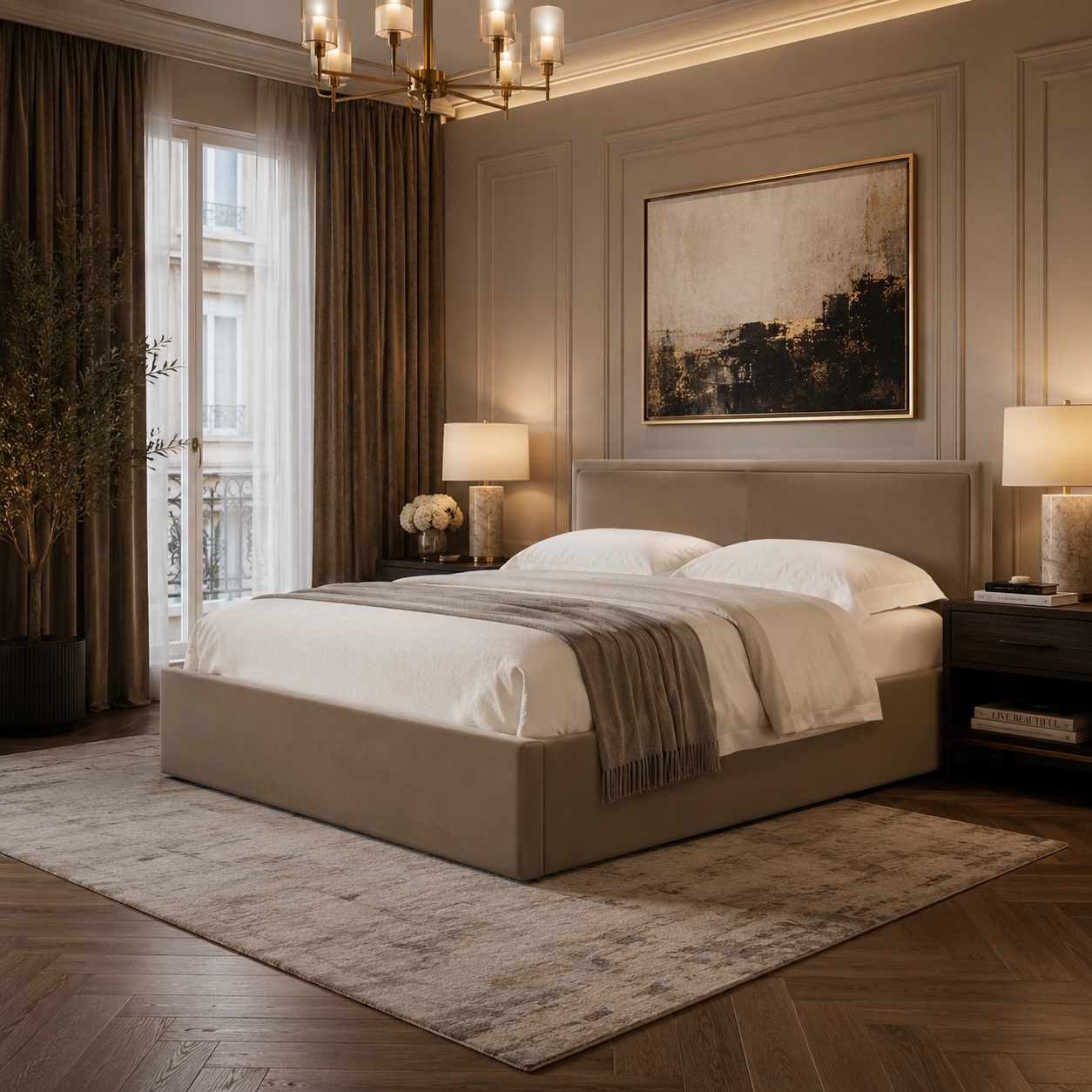 Quenby Upholstered Ottoman Bed